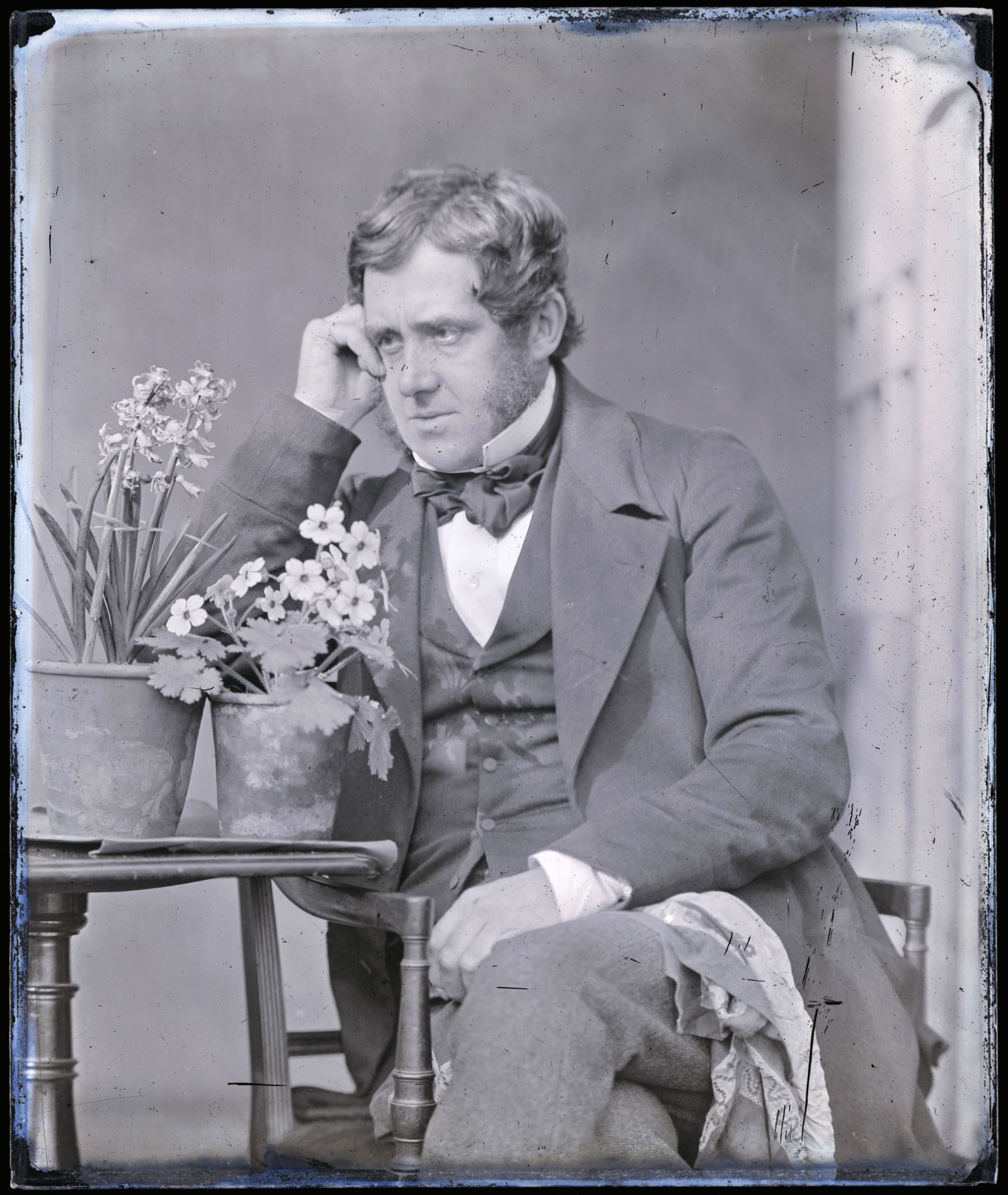 Negatif gwydr colodion o John Dillwyn Llewelyn, tua 1853