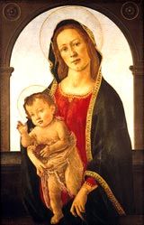 Gweithdy Sandro Botticelli (1447-1510); Y Forwyn a Phlentyn gyda Phomgranad, c.1485
