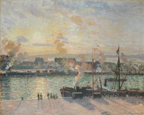 Camille Pissarro (1831-1903), Porthladd Rouen, olew ar gynfas, 1898.
