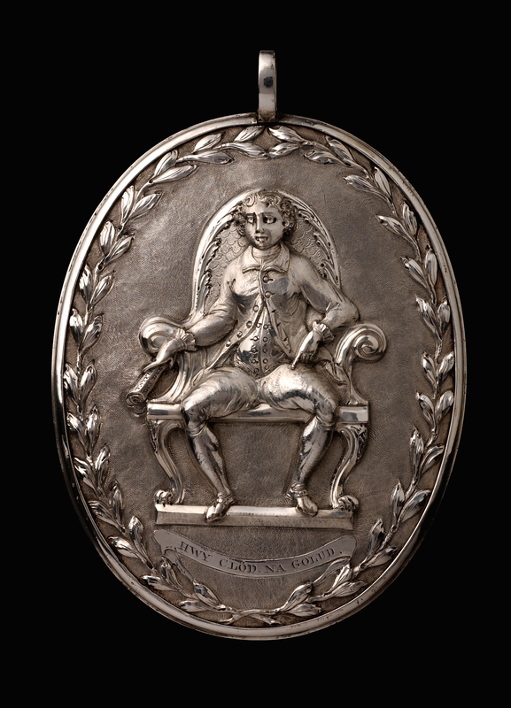 Medal y Gwyneddigion a enillwyd gan Gwallter Mechain, Corwen, 1789 (blaen)