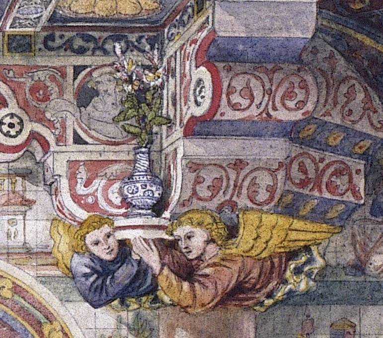 Axel Haig, manylyn dyluniad Ystafell Ysmygu’r Haf yng Nghastell Caerdydd, tua 1870