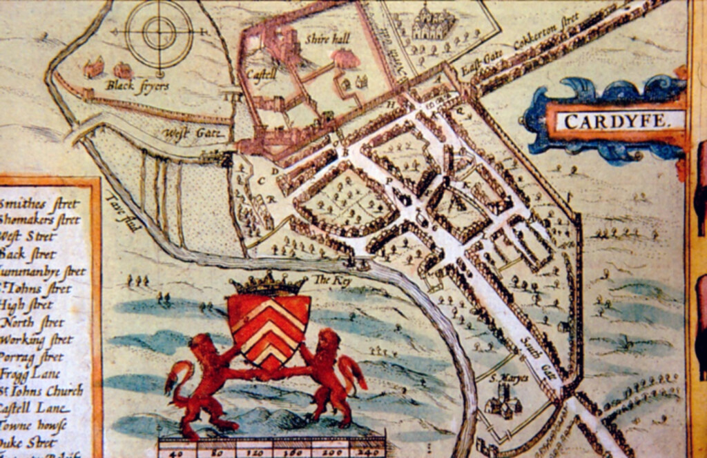 Y map a greodd Speed o Gaerdydd yn 1610.