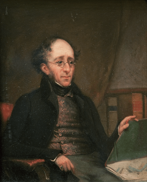 Henry Thomas De la Beche (1796-1855), tua 1841, sefydlydd yr Arolwg Daearegol Prydeinig.
