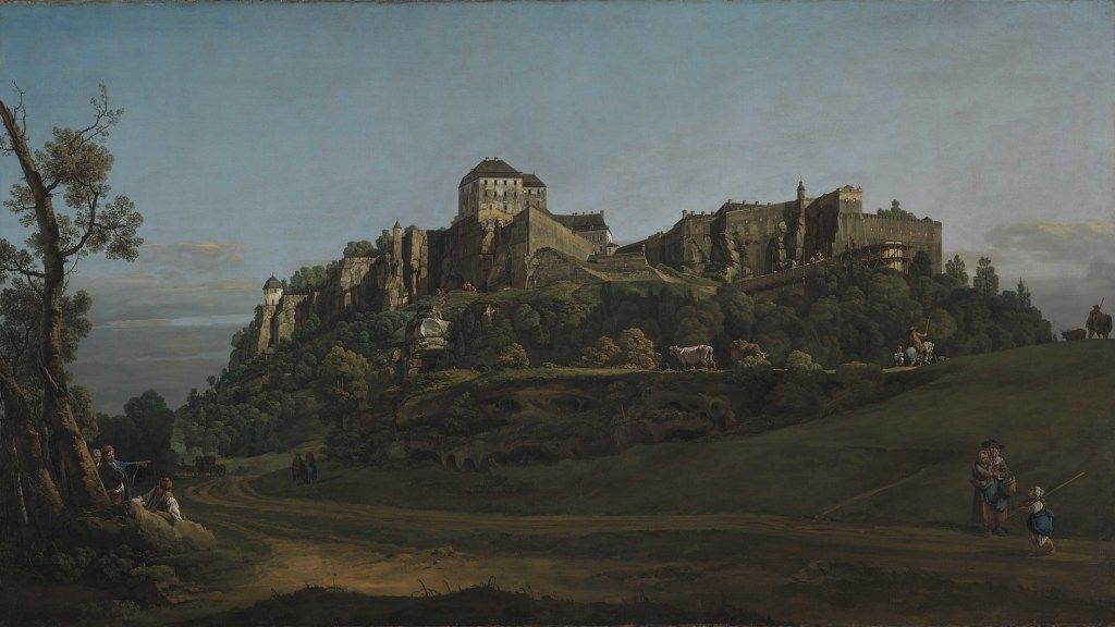 Paentiad o'r enw 'The Fortress of Königstein from the North' gan Bernardo Bellotto
