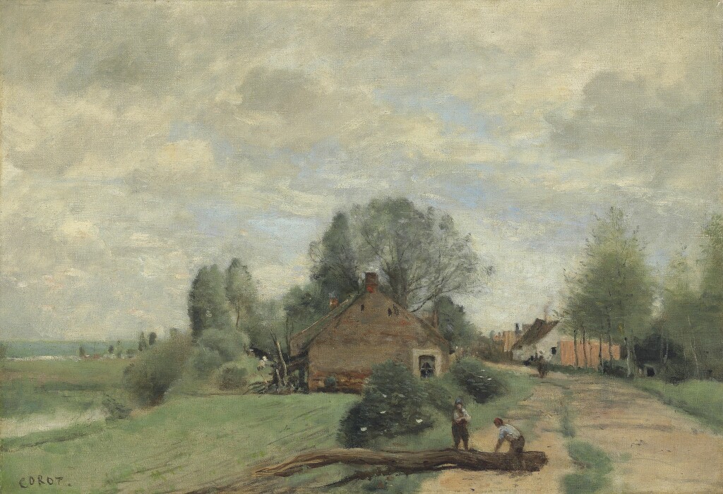 La Route aux Boucherons, Arleux-du-Nord, gan Jean-Baptiste-Camille Corot