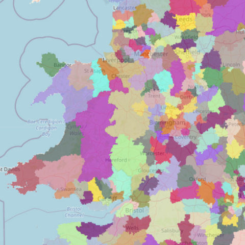 Map o Gymru a rhai o Loegr