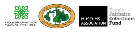 Logos ar gyfer yr Esmee Fairbairn Collections Fund, Amgueddfa Cwm Cynon a Castell ac Oriel Gelf Cyfarthfa