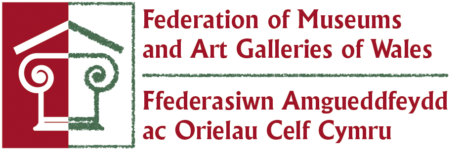 Logo Ffederasiwn Amgueddfeydd ac orielau Celf Cymru