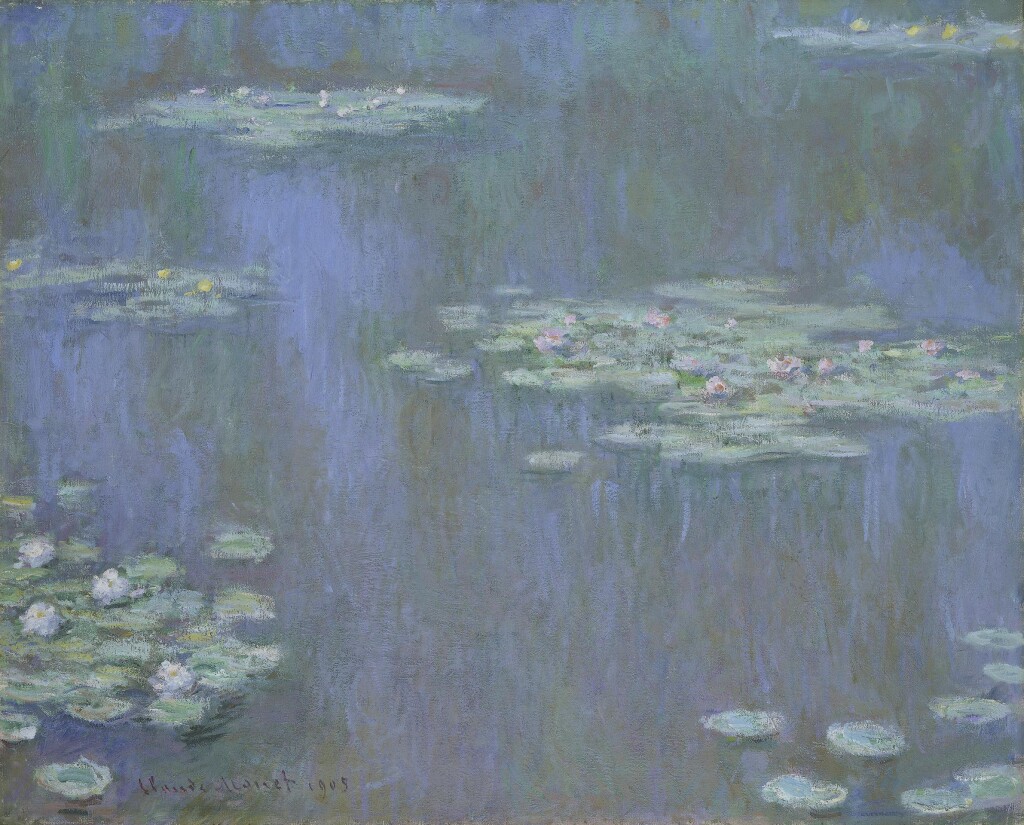 Paentiad olew o lilïau dŵr gan Claude Monet
