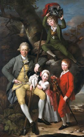 Henry Knight o Landudwg (1738-1772) a'i dri phlentyn
