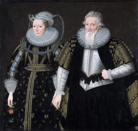 Syr Thomas Mansel (1556-1631) a'i wraig Jane