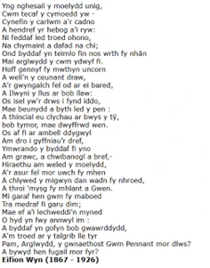  ‘Cwm Pennant’ poem by Eifion Wyn - ‘Pam, Arglwydd, y gwnaethost Gwm Pennant mor dlws / A bywyd hen fugil mor fyr?’ Read during Nicole’s workshop.